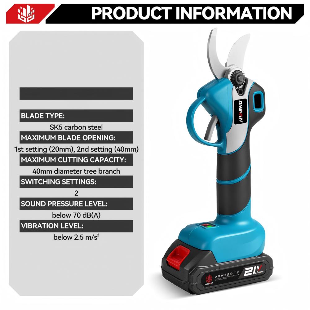 ONEVAN 30mm Brushless Electric Pruning Shear Cordless Scissor Tree Pruner Branch Cutter Garden Power Tool For Makita Battery Pin