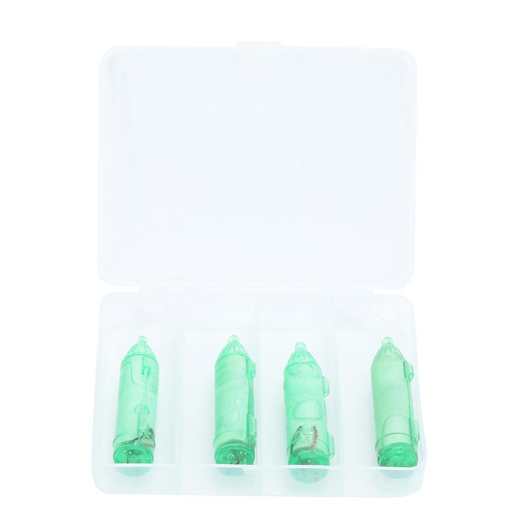 4 Stück Angeln LED Köderlicht Unterwasser Köderlampe Wasserdicht Köderlicht Grün mit Box