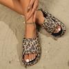 Ladies' Fashionable EVA Slippers with Leopard Print, Ladies' Thick Soled Cloud Slippers for Vacation, Beach, Dormitory, Plus Size Women's Shoes