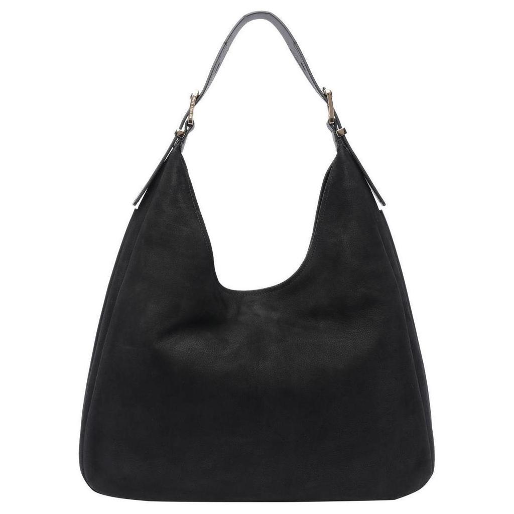Michael Kors Logo Adjustable Shoulder Strap Suede Tote Bag Women Handbags Black 30F4GY5H3T-001