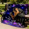 1pc Floral Dachshund Outdoor Flannel Blanket , Machine Washable Perfect Gift for Birthday , Holiday Travel Accessory , Durable Material