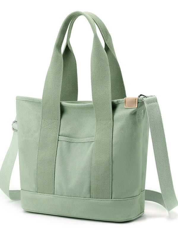 16-oz Japanese-Korean Style Women's Canvas Tote: Single Shoulder, Crossbody, Large Capacity Handbag
