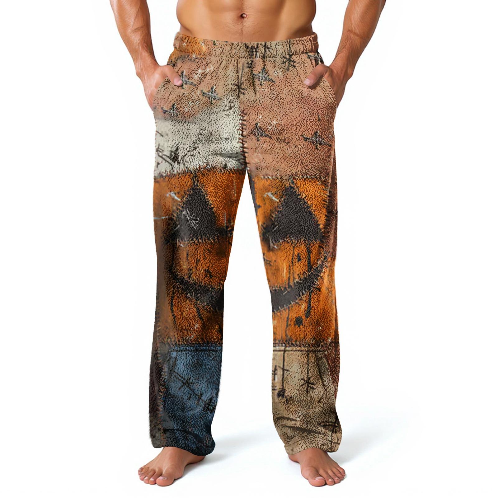 

Мужские домашние брюки с принтом по всей поверхности, пижамные брюки для сна, длинные брюки, пижамные брюки S