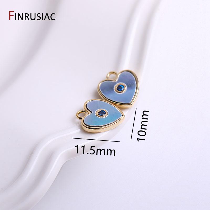 Earrings Making Supplies 14K Gold Plated Brass Heart Star Pendant Charms DIY Necklace Bracelet Jewelry Findings Wholesale