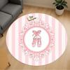 1pc Ballerina ShoesPink Stripes Round Chair Mat Area Rug - Non-Slip, Floor Mat for Office, Bedroom, Home Decor Christmas Gift P0811427