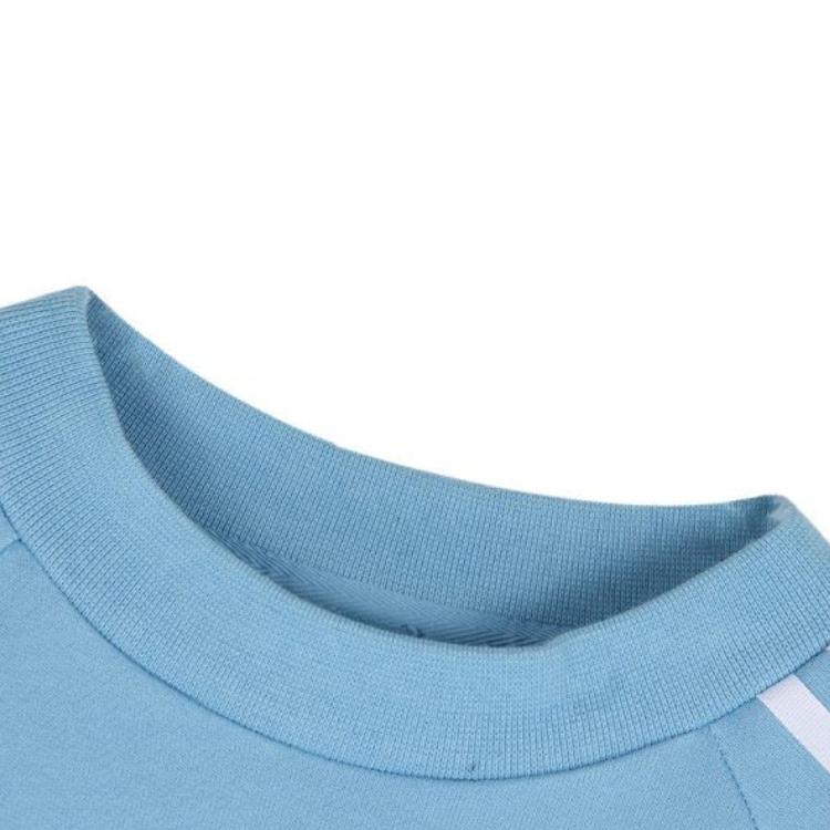 Adidas Originals Letter Logo Striped Crew Neck Warm Long Sleeve Sweatshirt Women sweatshirt Blue DH3173