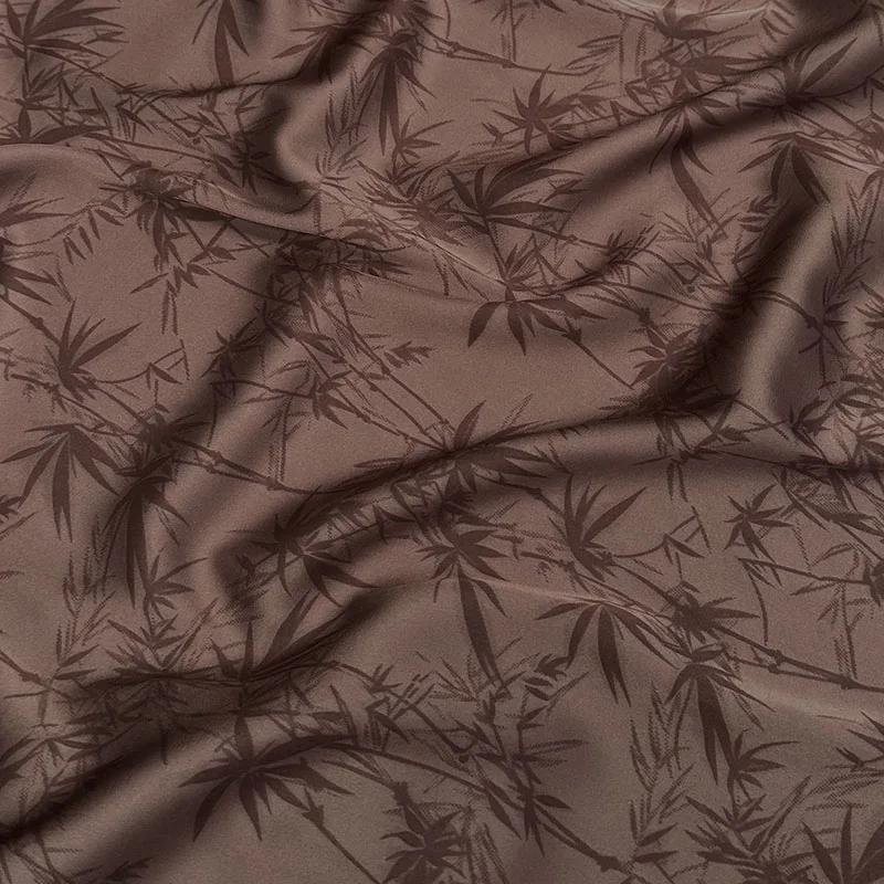 

2026 Imitated Acetic Acid Micro-elastic New Spring/autumn Bamboo Leaves Fabric Pro-skin Down Qipao Hanfu Horse Skirt Fabric 50x150cm