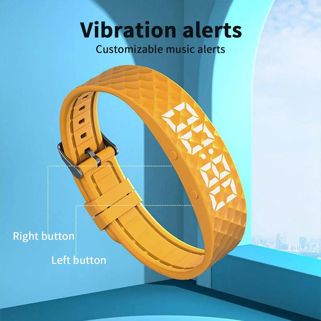 Vibrating Alarm Wristband Waterproof Fitsleeps Alarm Bands Rechargeable 45-Day Battery Life for Heavy Sleepers Students
