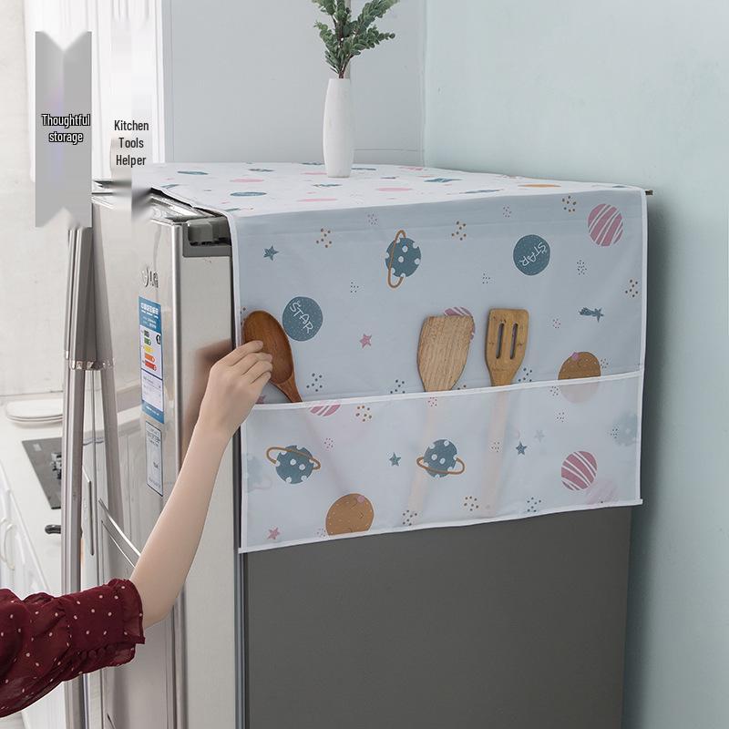 PEVA Waterproof Dustproof Refrigerator Cover & Storage Bag for Single/Double Doors
