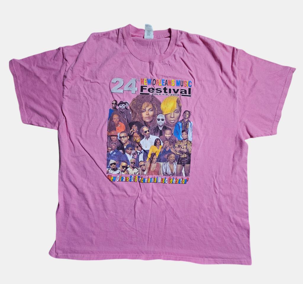 24th New Orleans Music Festival T-Shirt 2018 Tricentennial 2XL Cotton Hip Hop