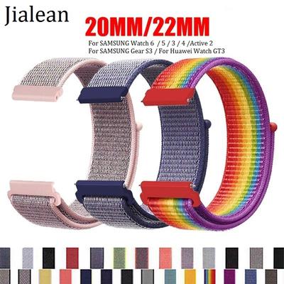 Laikrodžio juostos dirželis, skirtas Samsung Galaxy Watch 6 5 / 3 / Laikrodis 4 / 46 mm / 42 mm / Active 2 dirželis / Samsung Gear S4 Sport nailoninis dirželis, skirtas Huawei GT3