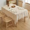 American Retro Style Tablecloth Premium Rectangular Tassel Table Mat Photo Background Cloth Knitted Hollow Atmosphere Dustproof Decorative Fabric
