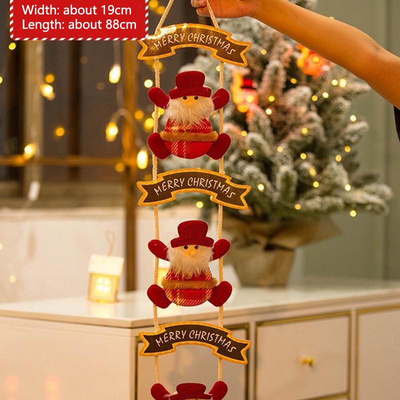 Christmas Decorations Wooden Snowmen Santa Claus Reindeer Door Hanging Ornament XmasTree Indoor Scene Layout Home New Year Decor