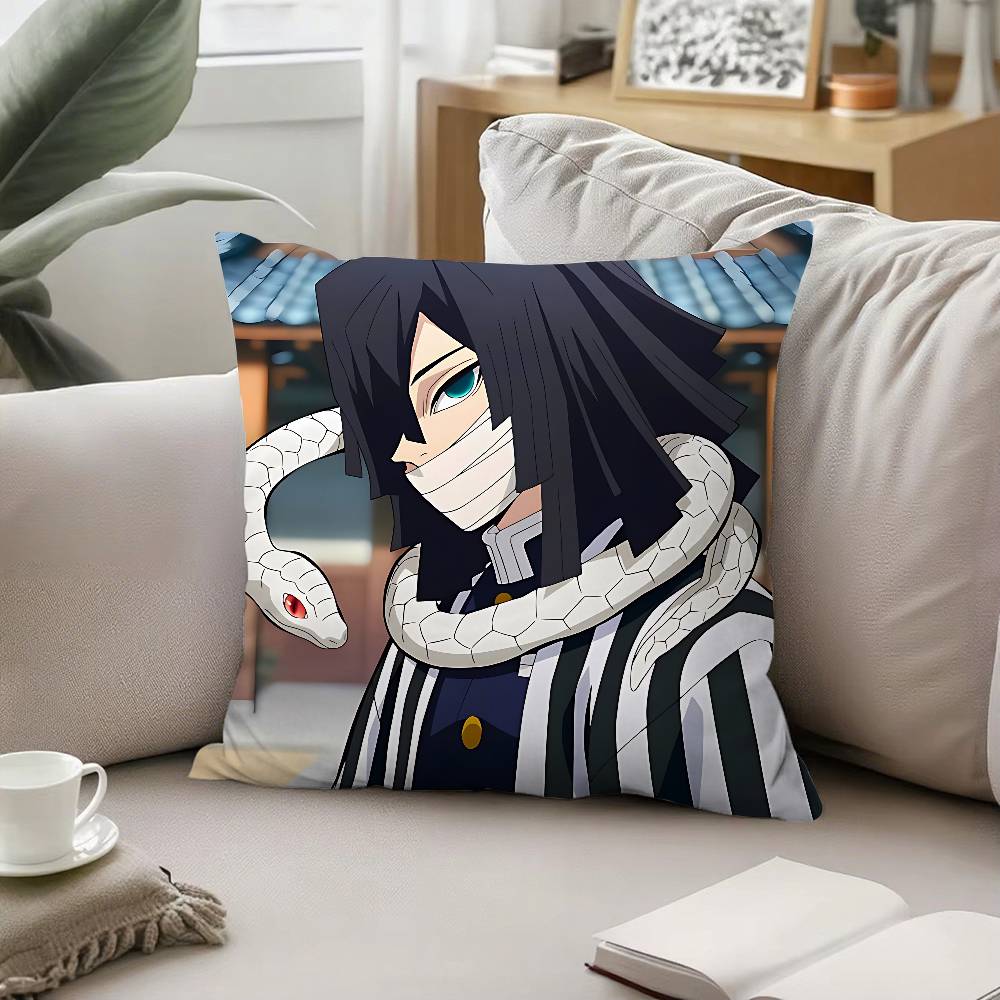 Cool Iiguro Obanai Pillow Case Cushion Cover Soft Cute Throw Pillow Case For Car Sofa Pillowcase Polyester With Zipper