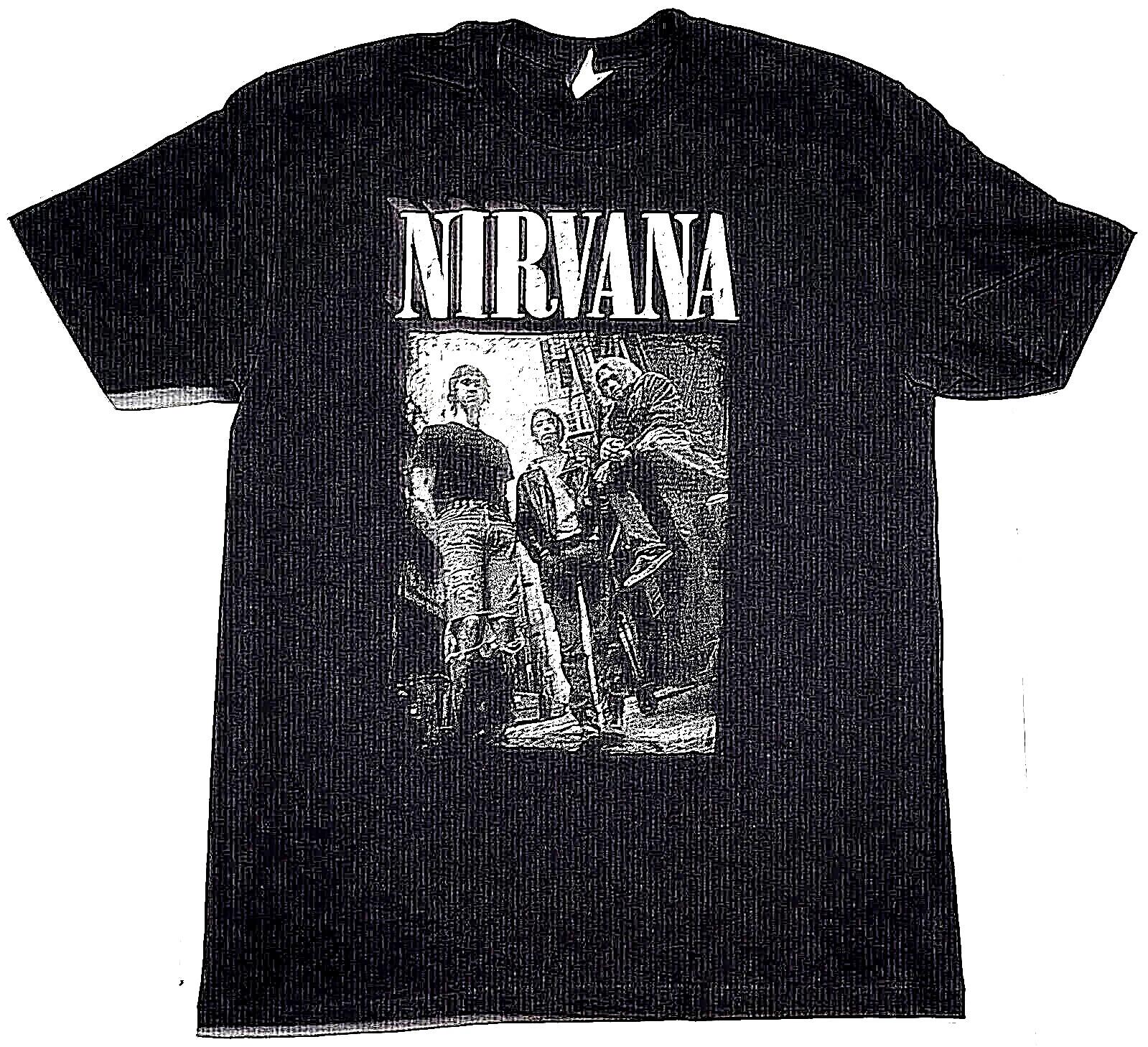 Футболка NIRVANA Гранж Рок Курт Кобей Мужская Черная Новая S