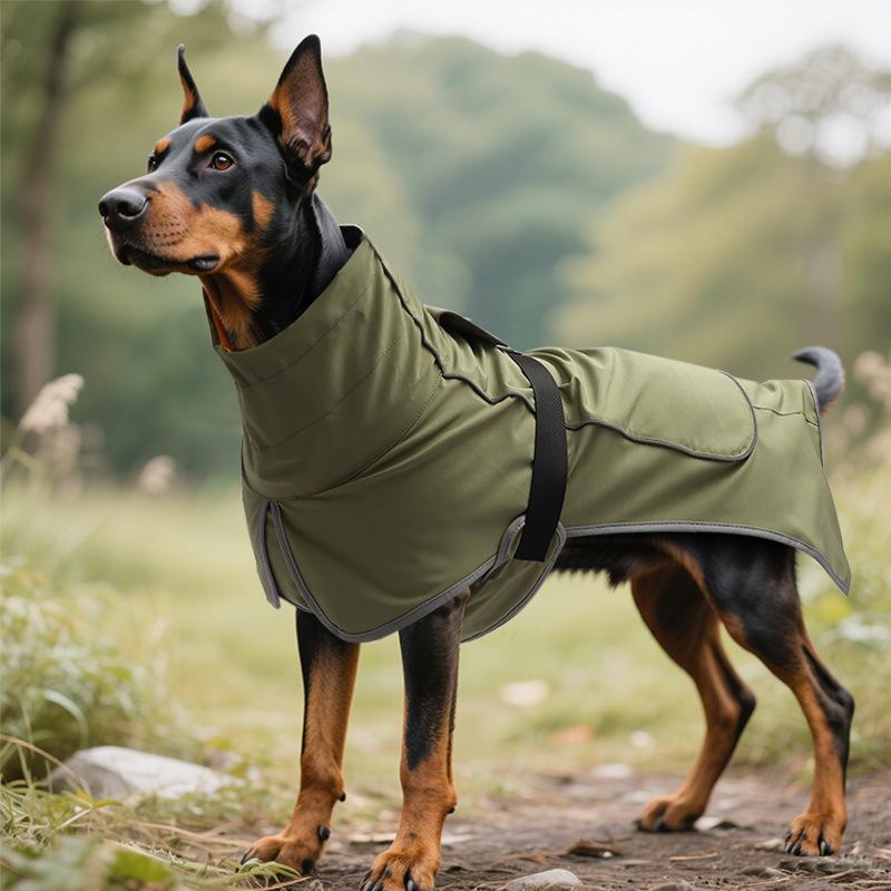 Dog clothes Pet jacket Waterproof and rainproof Outdoor weather and rain dual-purpose clothing Large dog pet trench coat