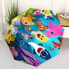 B-Baby Shark Print Automatic Umbrella, 8 Rib Iron Frame, Plastic Handle, Suitable for Outdoor Travel &Daily , Ideal Gift