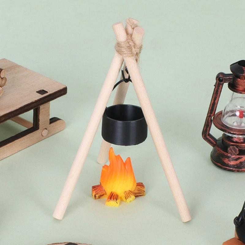 1/12 Scale Mini Firewood Stack Sleigh For DIY Camping Detailed Craft For Miniature Landscapes