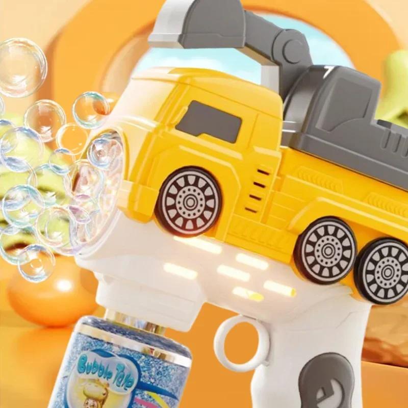 Handheld Engineering Car Bubble Machine Kids Toy Sets With Lights Sound Outdoor Soap Blowing Party Game Children'S Birthdays Gifts
