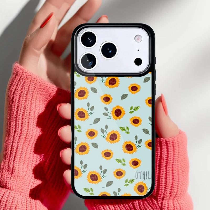 Beauty Yellow Sunflower Phone Case for iPhone 17 16 15 14 13 Pro Max Back Cover for 12 11 Pro Coque