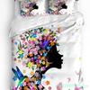 Pink Girl Flower Butterfly Duvet Cover Bed Bedding Set Home Textile Quilt Cover Pillowcases Bedroom Double Bedding Set No Sheet