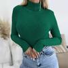 Yousheng Women High Collar Bottoming Sweater Elastic Breathable Fabric Solid Color Knit Pullover Lazy Style Long Sleeve Slim Fit Sweater