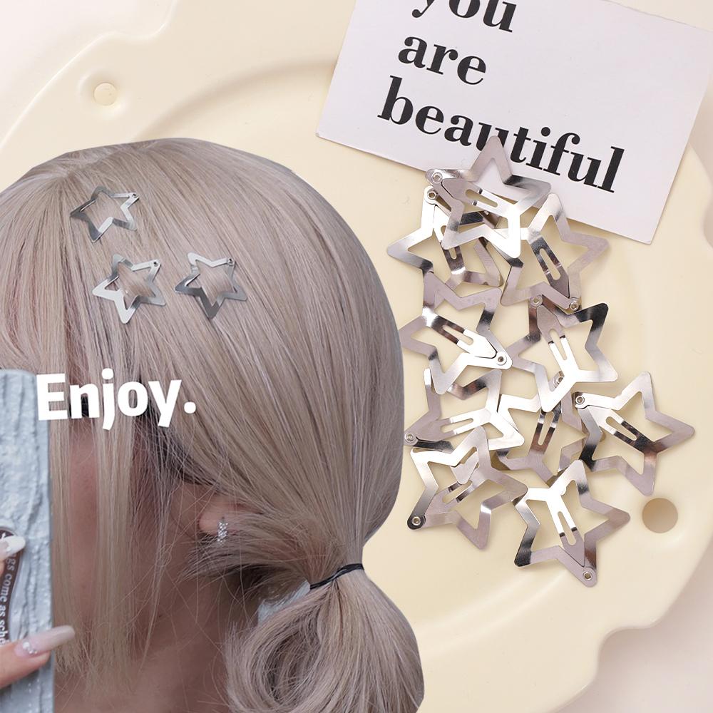 5/10/20Pcs Silver Star Y2K BB Hair Clips Women Grils Cute Metal Star Hair Clips Side Barrettes Hair Accessories Headwear Gifts