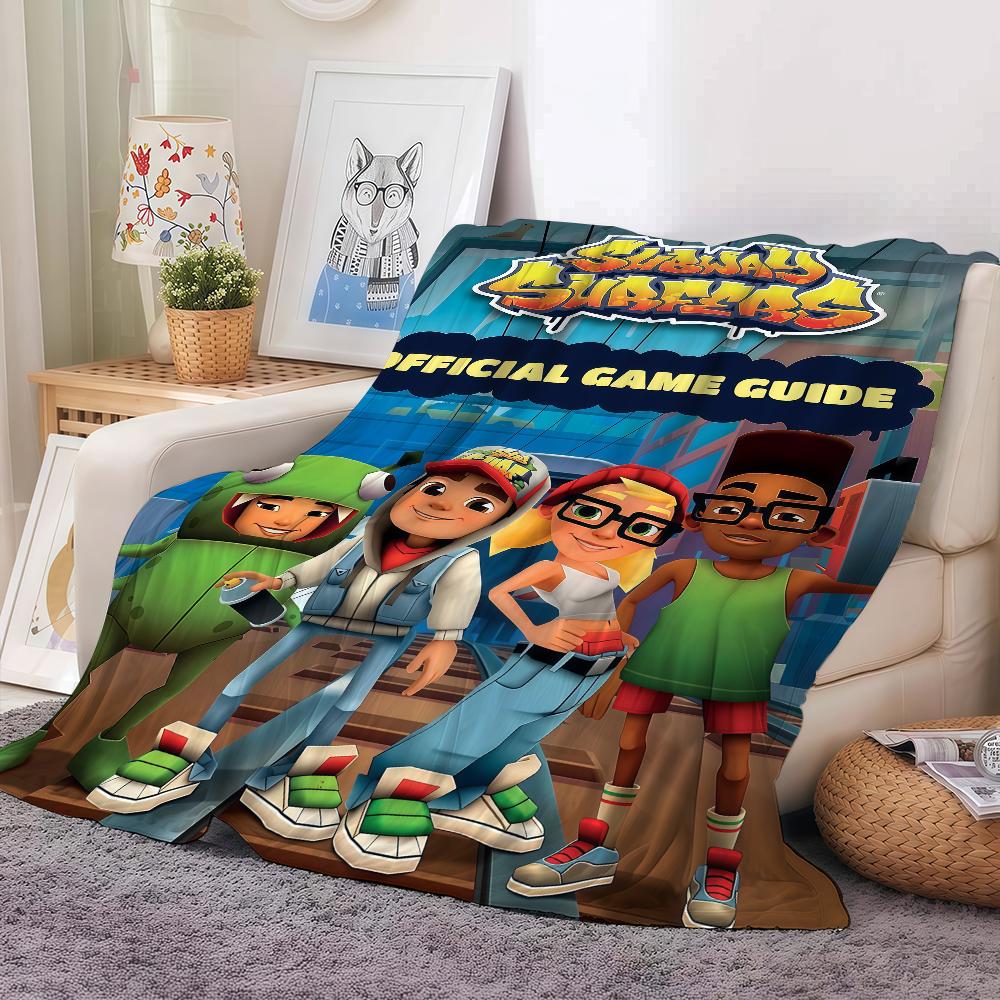 Gioco Parkour Subway Surfers Coperta Per Divano Ufficio Letto Aereo Viaggio Dormire Leggere Rilassarsi Campeggio Morbida E Calda