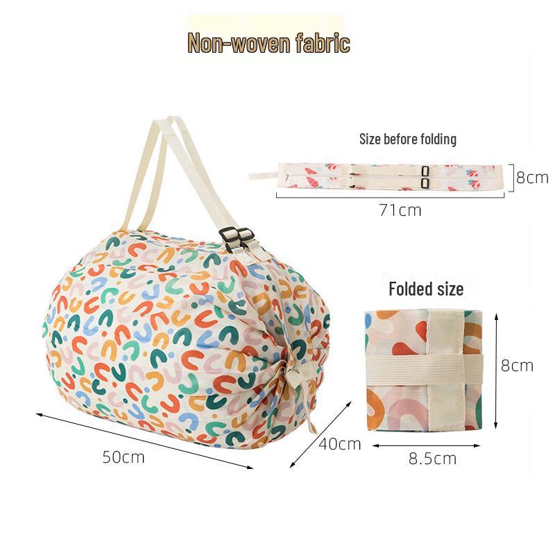 Eco-Friendly Large Foldable Accordion Shoulder Tote for Groceries and Travel