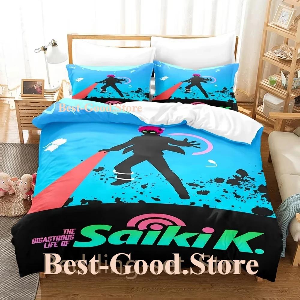 Das Katastrophale Leben des Saiki K Bettwäscheset Einzelbett Twin Full Queen King Size Bettwäscheset Schlafzimmer Bettbezug-Sets Anime Bettlaken-Set