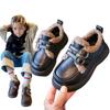 Girls' velvet small leather shoes 2025 autumn and winter new boys' lamb wool soft-soled cotton shoes British style warm princess shoes