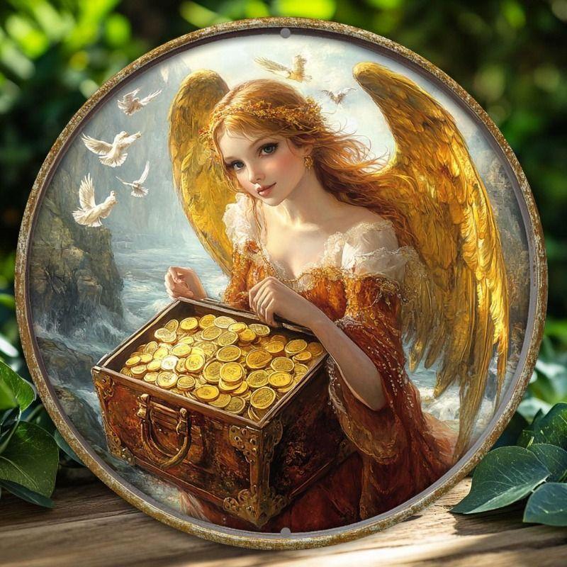 Retro Round Metal Panel for Living Room Bedroom Garage