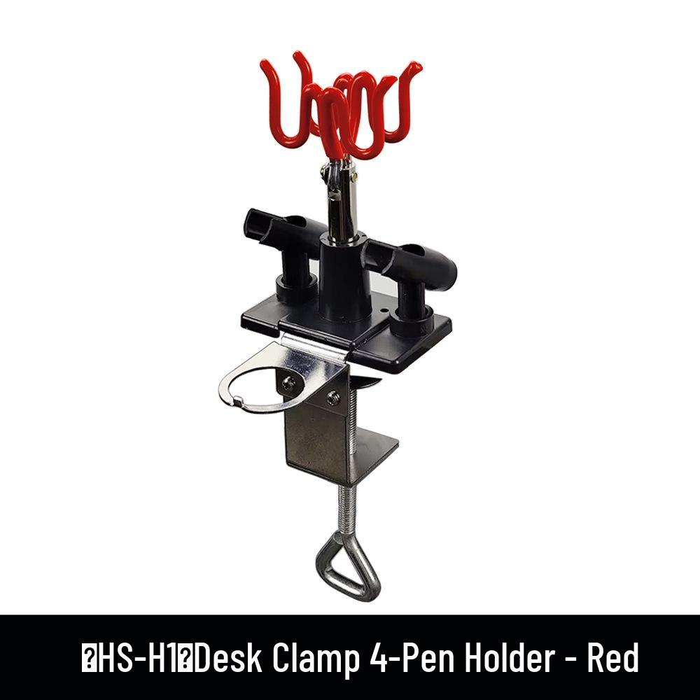 Rotating Airbrush Paint Holder with 4 Pen Clips and Angle Adjustment
