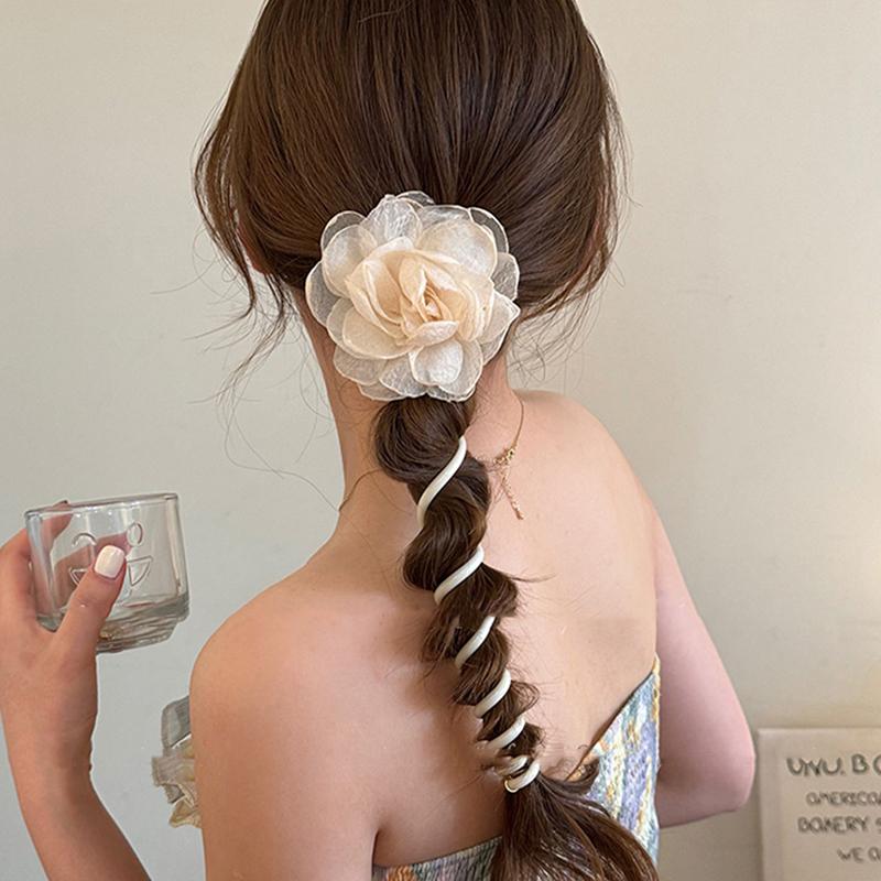 2024 New Summer Sweet Elastic Hair Bands Women Spiral Coil Telephone Wire Scrunchies Hair Ties Rope Ponytail Hair Accessories