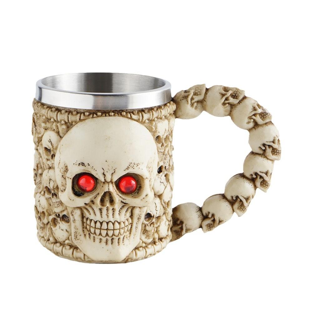 Resin Crafts Simulation Skull Mug Beer Mug Creative Gift Ornament Storage Bucket