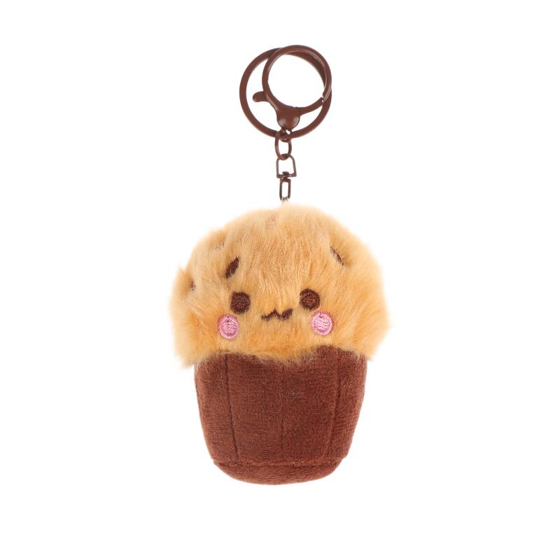 Soft Kawaii Mushroom Plush Keychain Cute Cupcake Teacup Design Mini Keyring Bag Pendant for Girls Daily Use