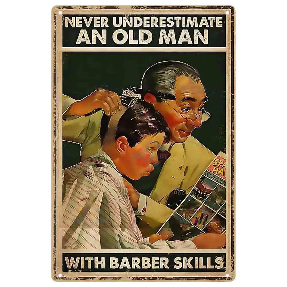 Vintage Kuaför Metal Teneke Tabelalar Kuaför Metal Posterleri Berber Dükkanı Güzellik Salonu Ev Kahve için