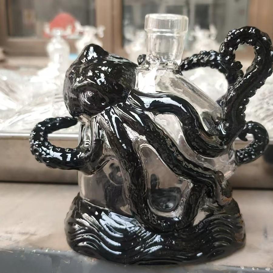 Skleněná karafa na whisky s chobotnicí, Kreativní barevná láhev, Sběratelský pamětní dárek, Dekorace domácího baru, 350 ml