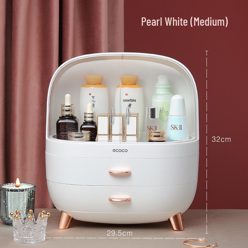 Διαφανής Ανθεκτικός στη Σκόνη Οργανωτής Καλλυντικών: Αποθήκευση Πινέλων Μακιγιάζ και Περιποίησης Δέρματος για Τραπέζι Μακιγιάζ