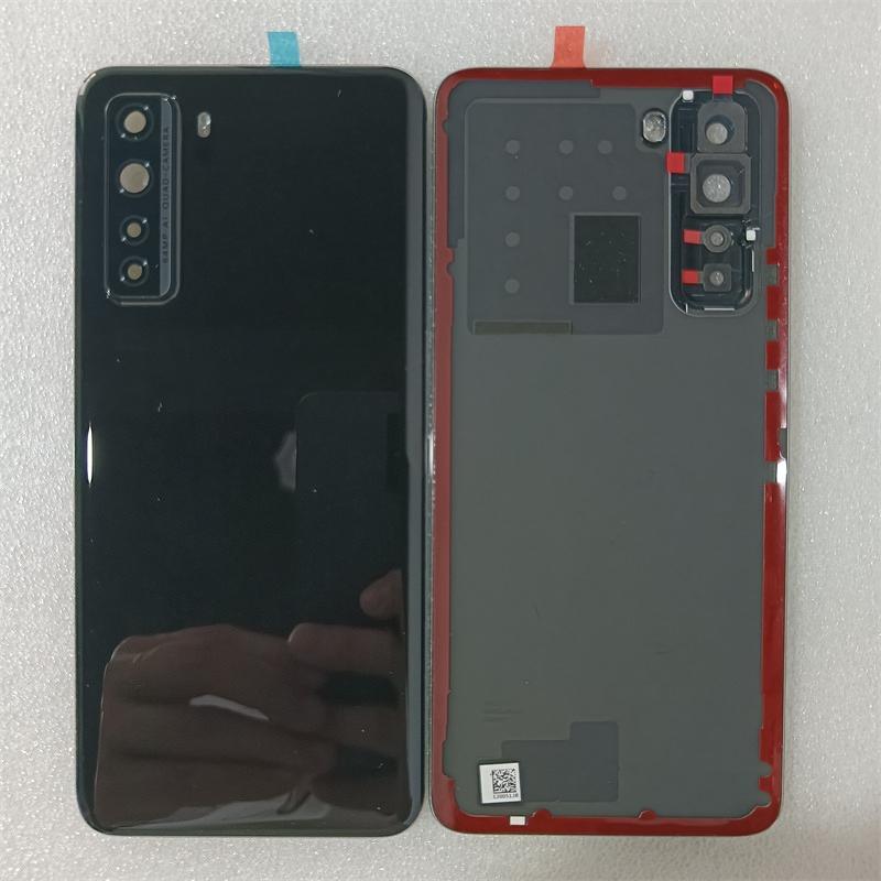 For Huawei P40 Lite 5G Glass Back Battery Cover Rear Door Housing Replacement For Huawei Nova 7 SE Battery Cover чёрный