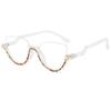 Vintage Half Frame Diamond Anti Blue Light Optical Glasses Frames Brand Designer Women Fashion Cat Eye Computer Eyeglasses
