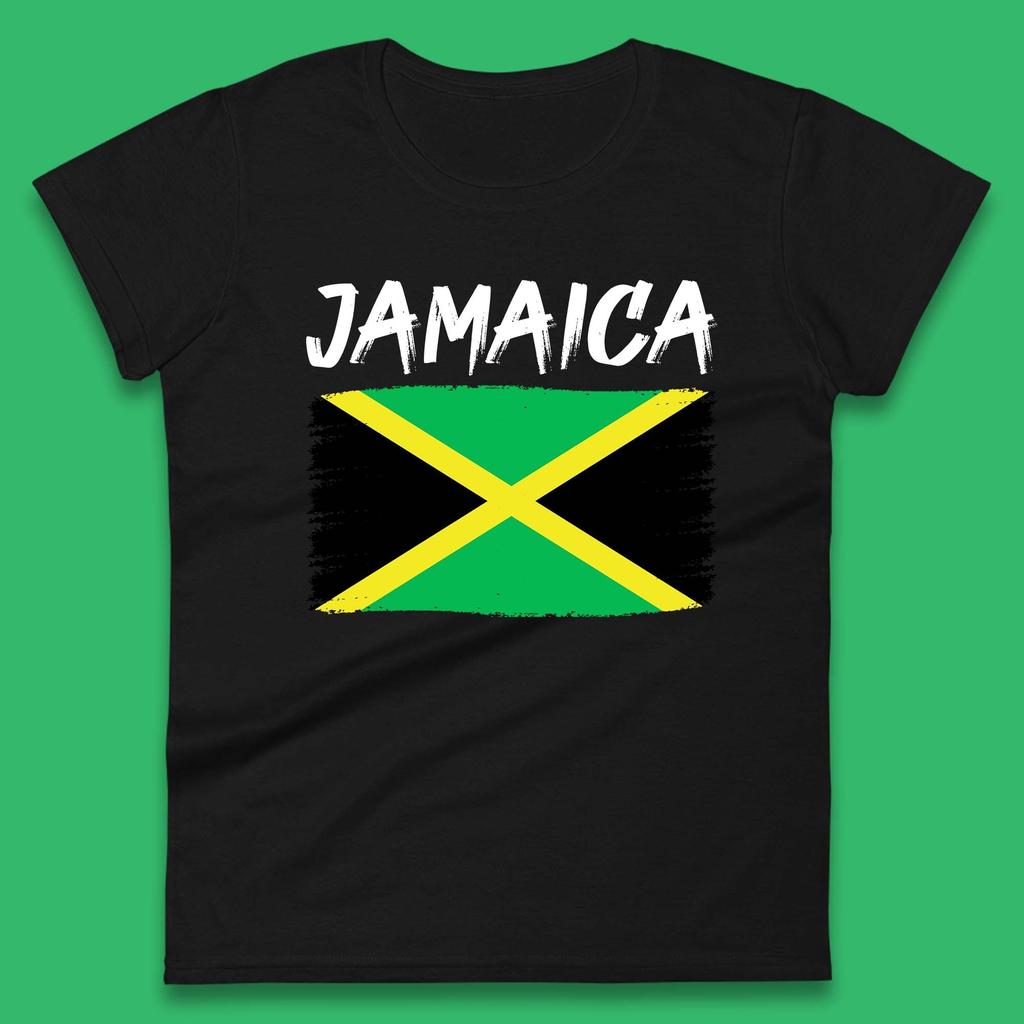 Jamaica Distressed Flag Country In The Caribbean Jamaican Flag Patriotism Womens Tee T Shirt Mens Tops Unisex Top
