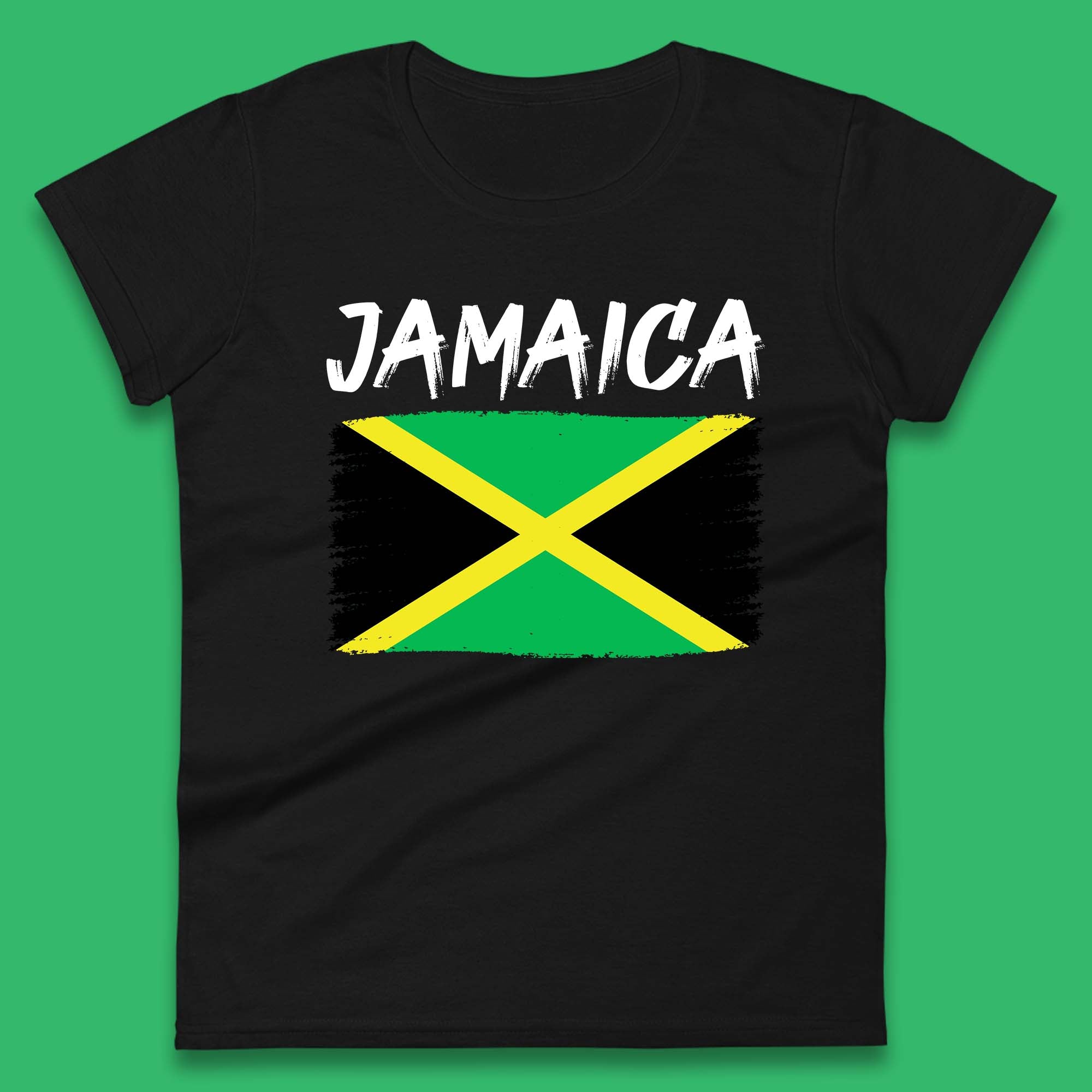 Jamaica Distressed Flag Country In The Caribbean Jamaican Flag Patriotism Womens Tee T Shirt Mens Tops Unisex Top S