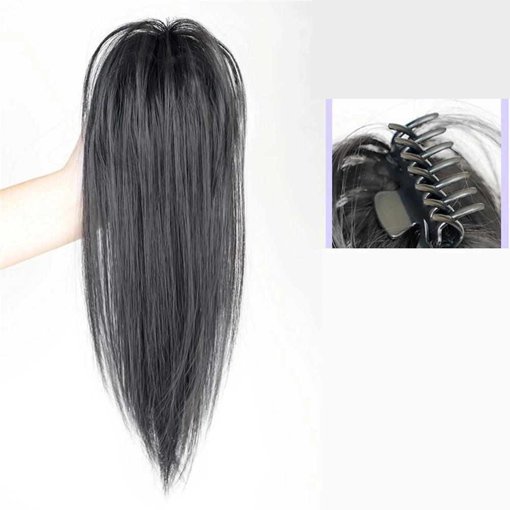 Synthetic Long Straight Claw Clip On Ponytail Hair Extensions Heat Resistant Pony Tail Hair Piece For Women Daily Party