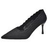White high heels wedding shoes women's spring new pointed head stiletto embroidered lace Xiuhe wedding bride shoes