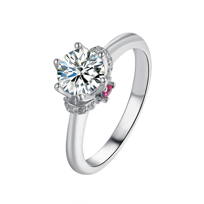Bague Ringen Mosang Diamond Ring With Six Claws For Women With Eight Hearts And Eight Arrows Moissanite Classic