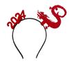 Cartoon Dragon Headband Red Hairband New Year Hairband 2024 Happy New Year Headband  New Year Gift