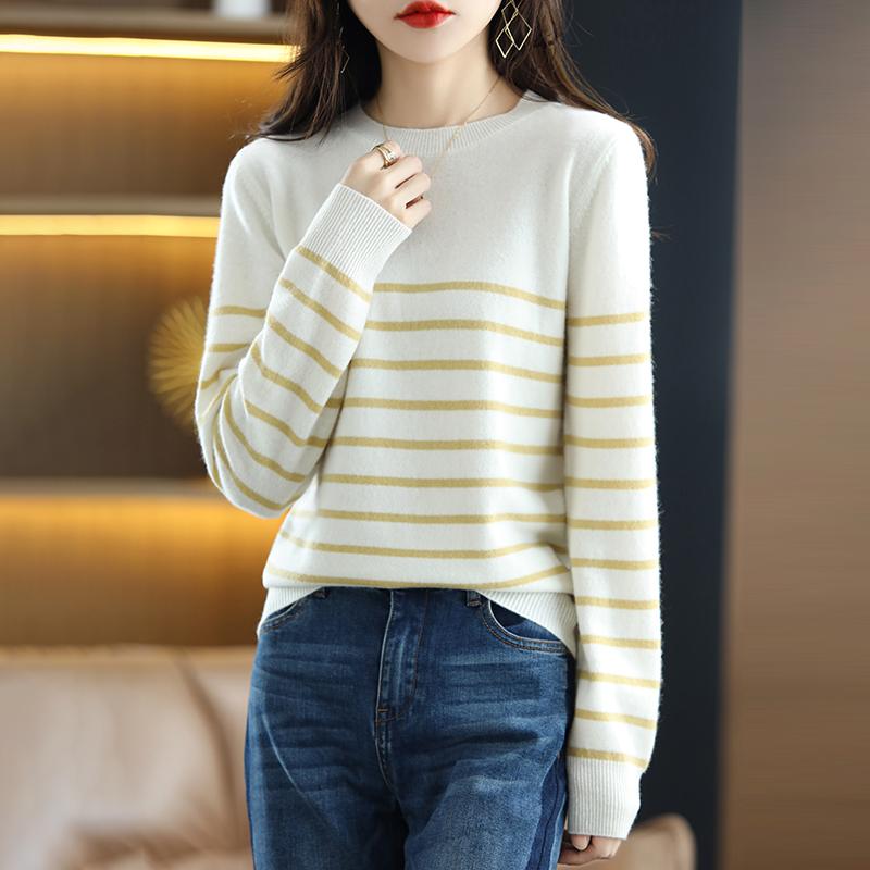 Dámský kašmírový svetr Qinghe kašmír 30% kašmír 70% vlna podzimní a zimní kašmírový svetr měkký a teplý