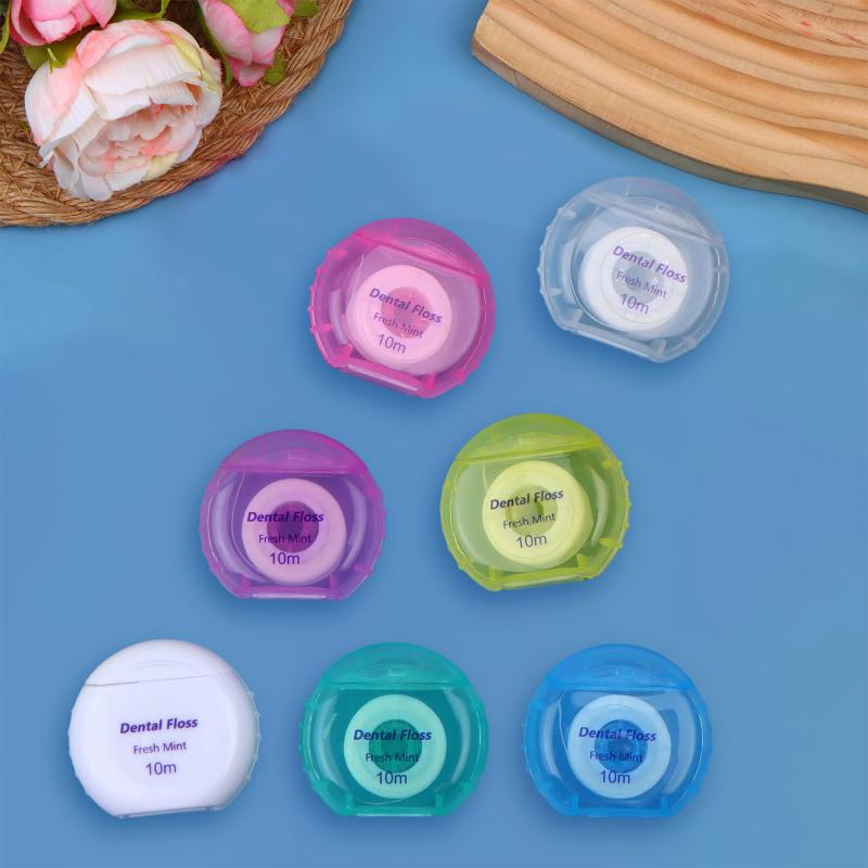 Mint Floss Roll 5Pcs Durable Dental String Removes Debris Fresh Breath Daily Use For Travel Home