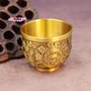 S-1Pc Brass Fu Bowl Desktop Lucky Decor Hand Carved Brass Drinking Cup Elegant Treasure Bowl Metal Artifact Gifts Home Decor